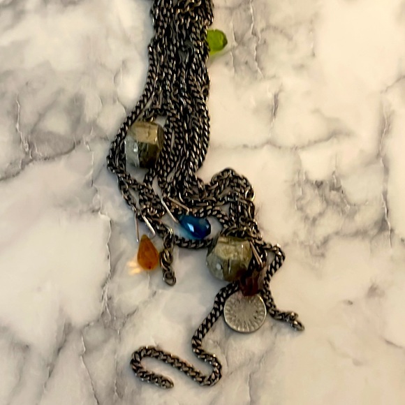 Gemma Redux multi strand stone necklace. Designer made famous on Gossip Girl. - Picture 8 of 11